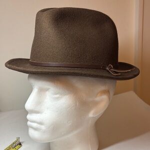 Yellow 108 Hats Brown Wool Fedora Size Large